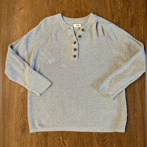 Aerie Gray Henley Sweater